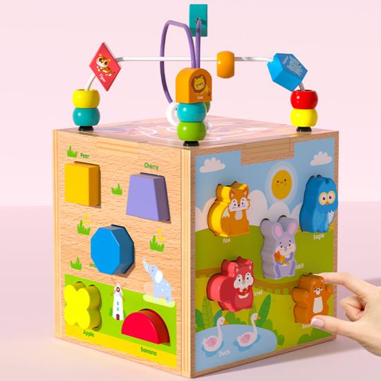 

Развивающая коробка, двусторонний лабиринт из бисера, взаимодействие родителей и детей, координация рук и глаз, кубик, игрушка, аксессуар для дома