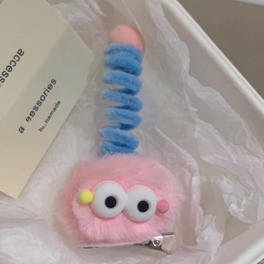 

Плюшевая заколка для волос Big Eye Twisty Stick для женщин - Милая заколка-уточка для челки на лоб, аксессуар для волос