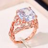 Huitan Kreatives Hohlmuster Wunderschöne Zirkonia-Ringe für Damen Roségoldfarbe/Silberfarbe Hochzeitsfeier Trendiger Schmuck