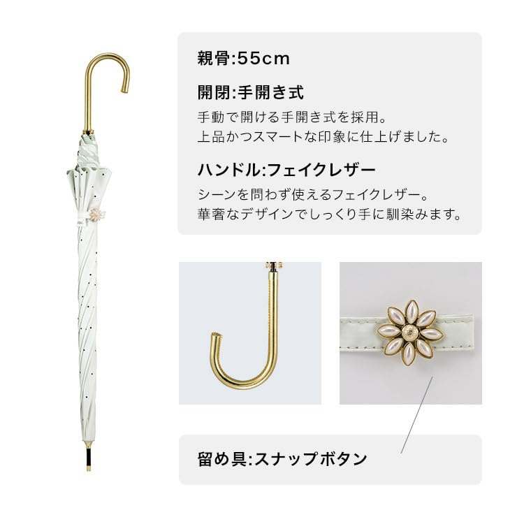 Sun Blackout Dot Flower Black Light UV Heat Rain or Folding 55cm Perfect for and Stylish and Cute for Product [2025] Wpc. Umbrella, Point, Mini, (100%