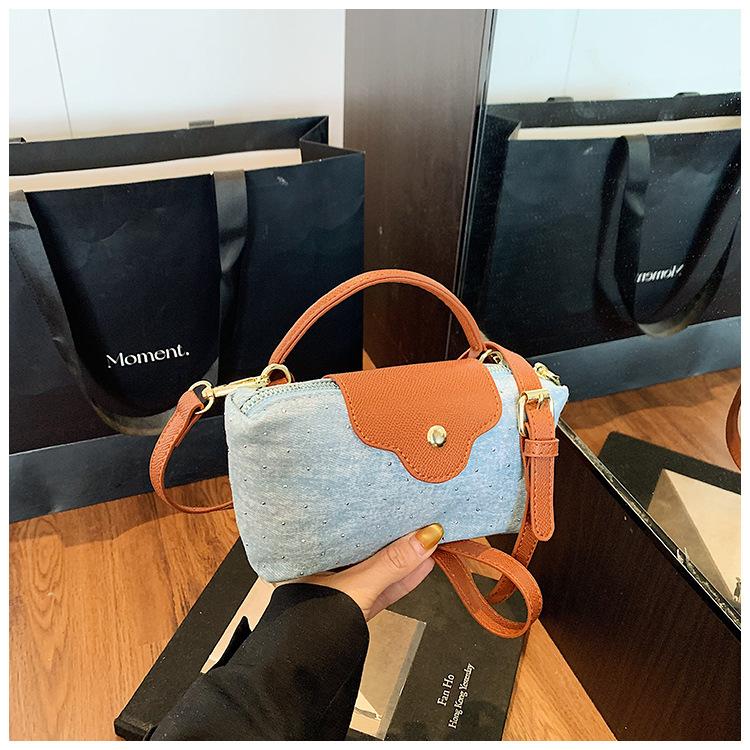 Denim bag women's summer new fashion niche shoulder messenger bag high-end small square bag