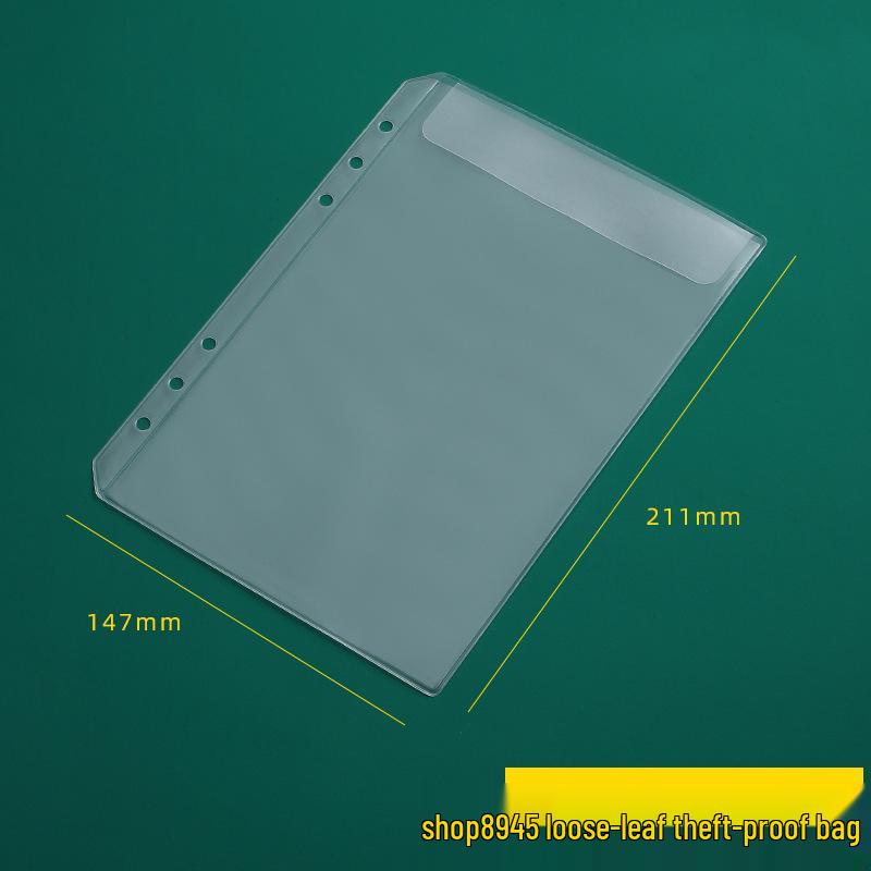 Pochettes transparentes en PVC de différentes tailles avec fermeture éclair: Rangement de documents A6/A5 et porte-cartes de visite A7, conception à 6 trous.