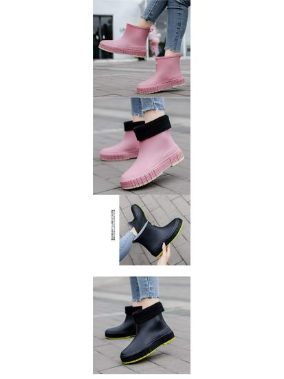 Stilvolle japanische Mid-Calf Anti-Rutsch-Regenstiefel für Haushaltsaufgaben
