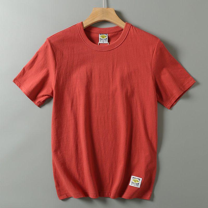 210G Washed Men's Casual Bottoming Shirt Short Sleeve T-shirt