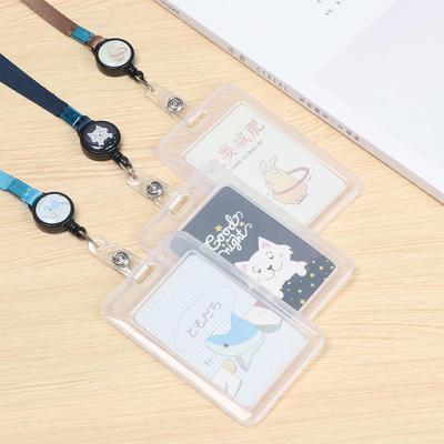 Cartoon Lovely Name Badge Holder ID Business Case Retractable Card Holder Bank Credit Card