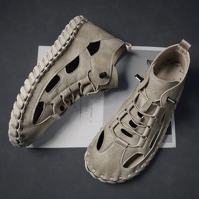 2024 Sommer Klassische Herren Hollow Out Sandalen Strandschuhe Angel-Campingschuhe Herren Freizeitschuhe Handgefertigt Weiche Sohlen