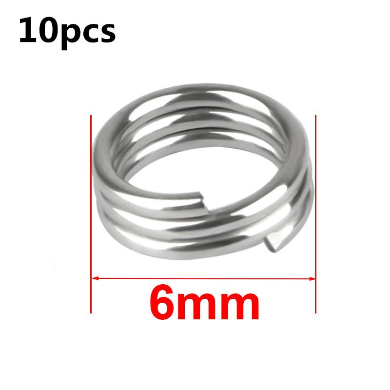 10/50pcs Stainless Steel Fishing Split Rings Flat Fishing Swivel Knot Lure Double Ring Fishing Split Rings Strong Accessories