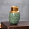 Jiakangming Mini Portable Ceramic Tea Caddy with Metal Lid