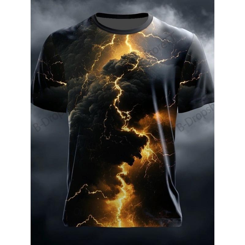 New Optical Illusion Lightning 3D Printed T-shirt Men Women Fashion Hip Hop Short Sleeve