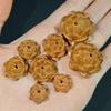 Pfirsichholz Lotus geschnitzte Schmuckperlen - Handgefertigtes vierlagiges Holzhandwerk Zubehör
