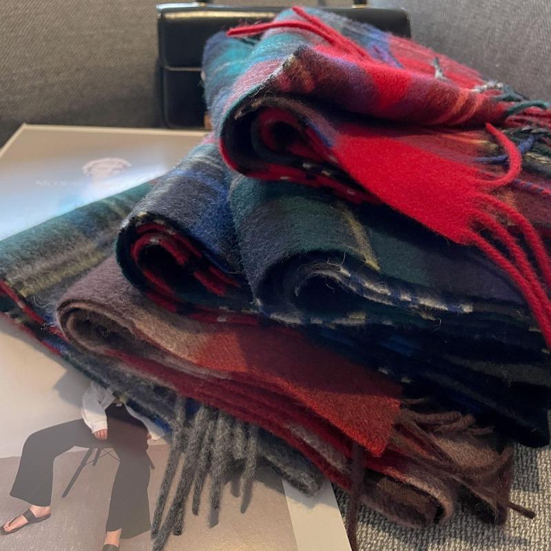 Wool scarf women's winter thickened versatile high-end wool birthday gift new scarf shawl new