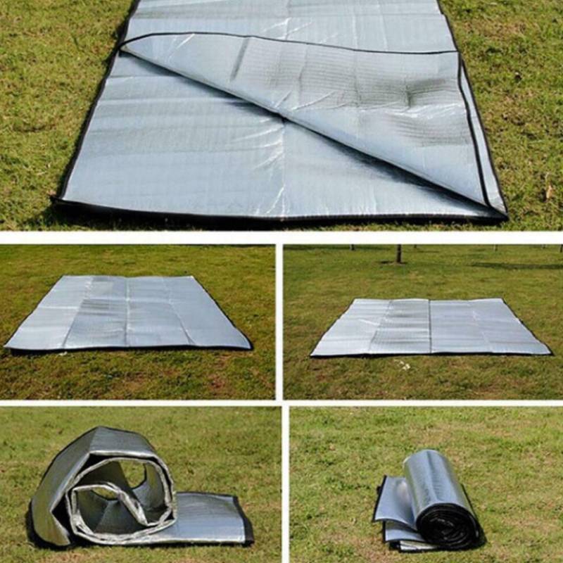Aluminum Foil Camping Mat With Waterproof Surface For Outdoor Activities And Picnics