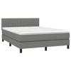 3140218 vidaXL Lit à sommier tapissier avec matelas Gris foncé 140x200cm Tissu