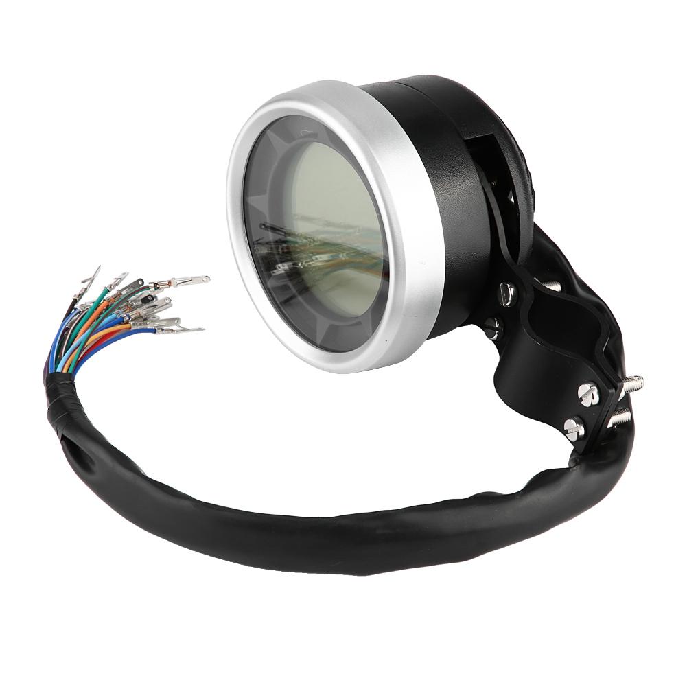 Motorcycle Multifunctional LCD Meter Tachometer Speedometer Odometer Overspeed Warning