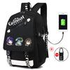 Backpack Anime, Genshin Surrounding Large Capacity Student School Bag Outdoor Travel Bag