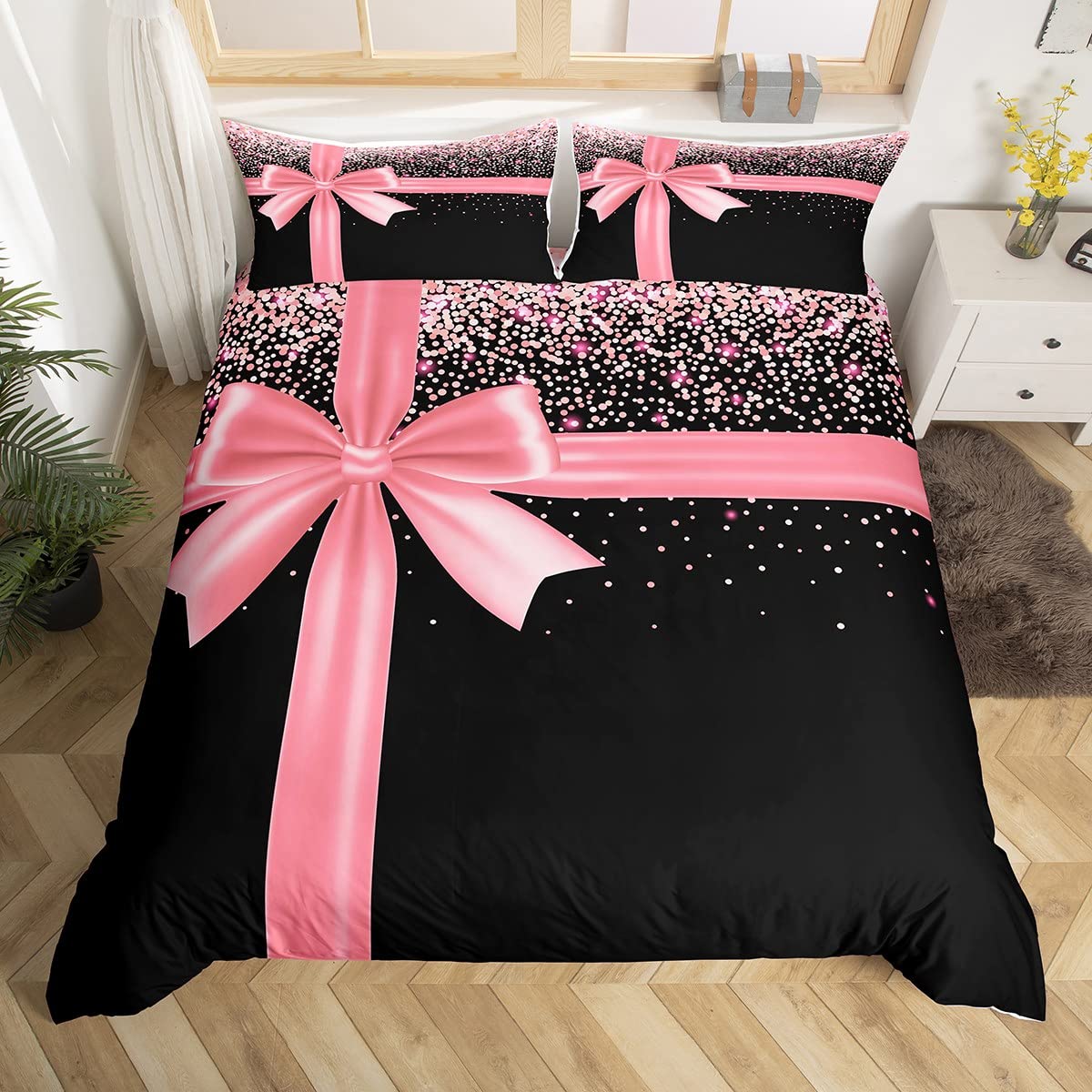

Luxury Shining Diamond Duvet Covers for Kids Boys Girls Lightweight Quilt Covers Jewelry Bedding Sets Bling Party Bedroom Decor (135x200cm)