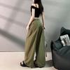 2025 American Style High Waist Sporty Wide Leg Cargo Pants - Slimming, Loose Fit, Quick-Drying