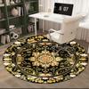 1pc Medieval William Morris Rabbit Design Round carpet Painted Printed circular carpet, home door mat, outdoor travel protection carpet