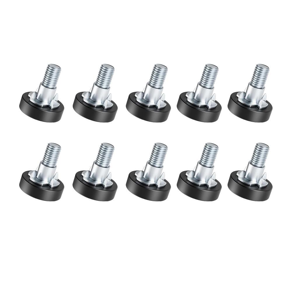 

10pcs Replacement 1/4 Thread Furniture Feet Adjustable T-Nuts Furniture Levelers Household Leveling Feet
