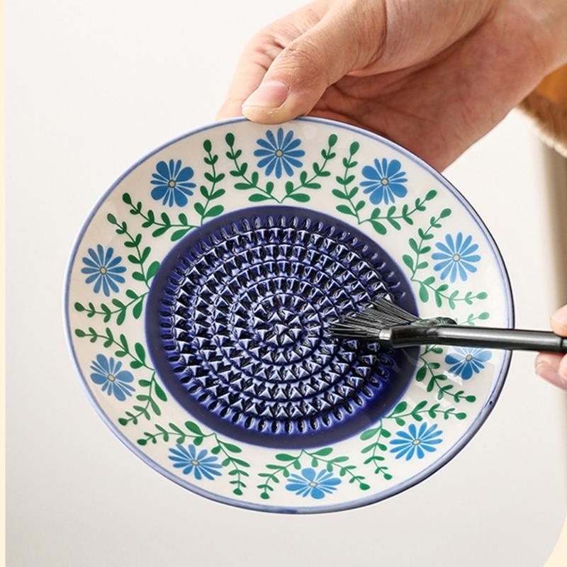 Efficient Ceramic Garlic And Fruit Grater With Embossing Design Gingers Grinder Plate For Home Cooking And Camping Trip