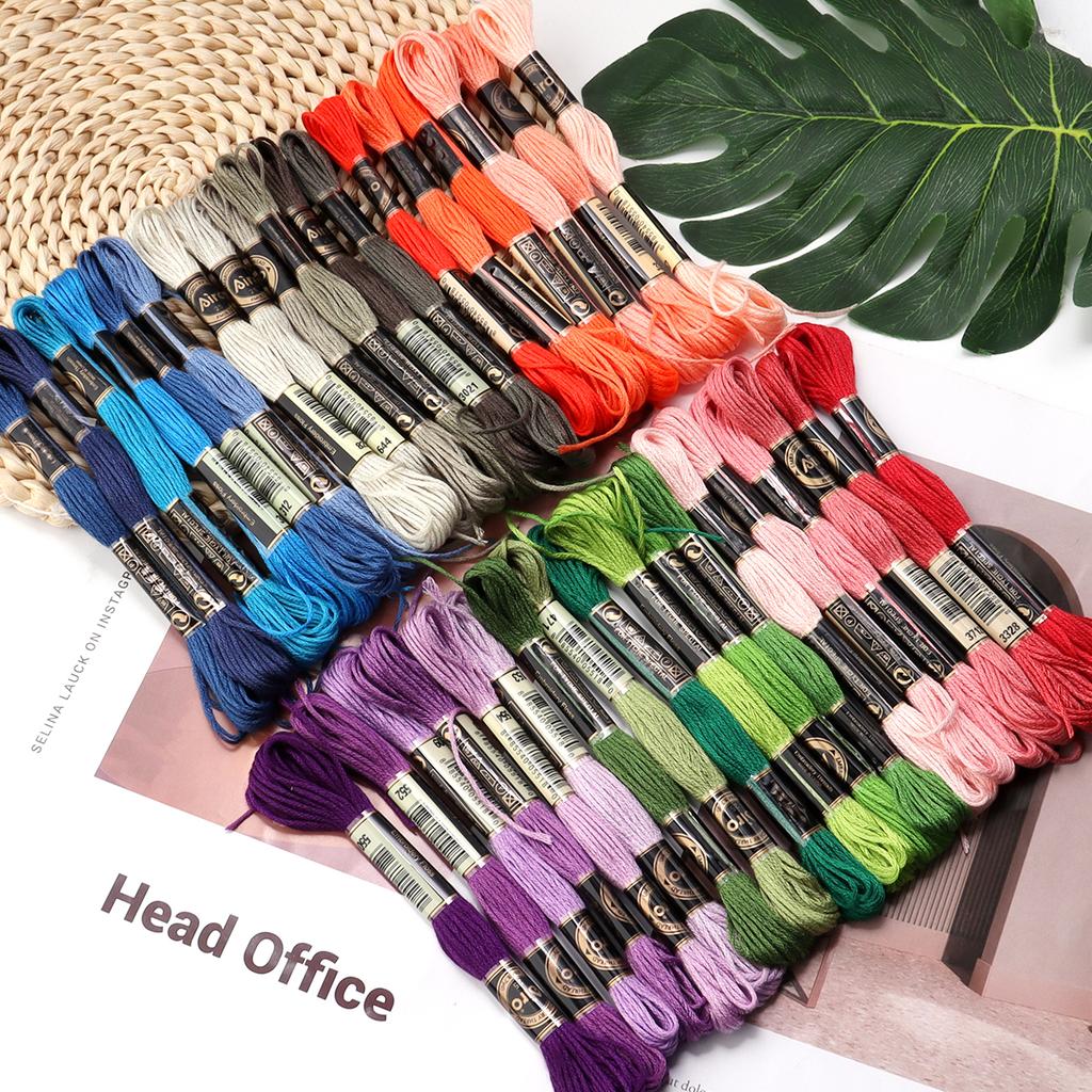 6pcs/lot Colorful Cross Stitch Threads Polyester Embroidery Threads DIY Hand Sewing Knitting Embroidery Supplies Accessories