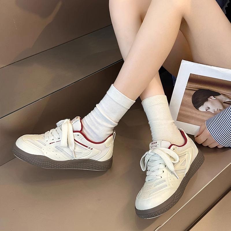 2025 direct sales thick baseplate shoes women's 2025 autumn new versatile chic niche low-top sports little white shoes tide