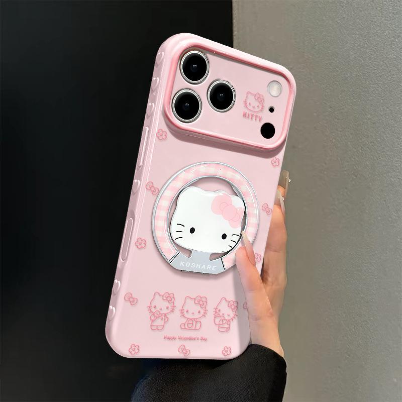 Line cat is suitable for Apple 17pm mobile phone case iphone15 Epoxy bracket 16 silicone 14 cute 13 cartoon