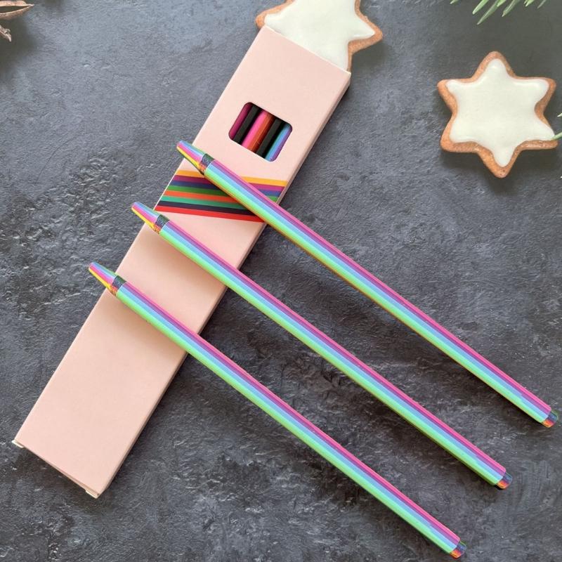 Woodless Coloring Pencil 8 Color In 1 Pencil Multicolored Pencil for Adult Kid Coloring Book Sketching Card Making