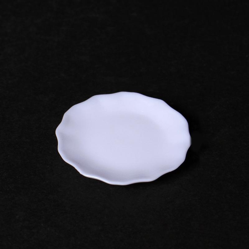 5Pcs 1/12 Dollhouse Miniature Plate Dessert Lace Dish Tableware Mini Doll Kitchen Decor Accessories Toy Model Play House Toys