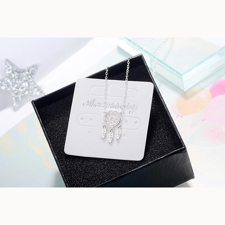 Literary Dreamcatcher Necklace Feather Pendant Collarbone Chain Female Simple Necklace Jewelry Necklace Valentine's Day Gifts Romantic Accessories