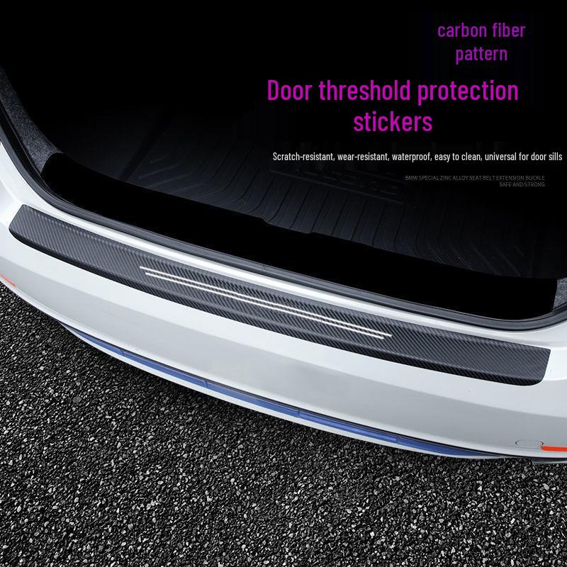 Universal Carbon Fiber Car Door Edge & Sill Protector Strip, Anti-Scratch Sticker