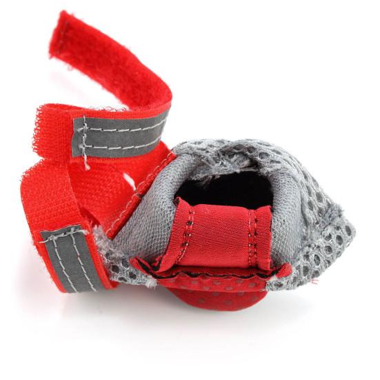 4Pcs Pet Sneakers Reflective Fastener Tape Anti-skid Breathable Pet Dogs Mesh Sneakers for Outdoor
