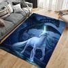 "Fantasy Unicorn and Dragon Night Sky Carpet, Living Room Decor" Suitable for Use As an Anti-slip for Living Room Bedroom Sofas