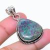 Natural Ruby Fuchsite Gemstone 925 Sterling Silver Jewelry Pendant 1.58" AP-15317