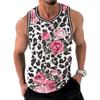 Modisches Floral Graphic Tanktop für Herren Trend Sommer Ärmellos 3D-Blumenaufdruck Weste T-Shirts Locker Streetwear Atmungsaktive Oberteile