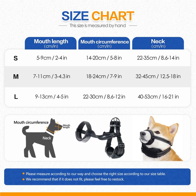 Reflective Dog Muzzle Reflective Adjustable Pet Muzzles Portable Dog Muzzles Black Dog Muzzles For Prevent Biting Chewing