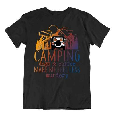 Camping Outside Trip T Shirt Tee Gift Vintage Funny Outdoors Fresh Dogs Coffee