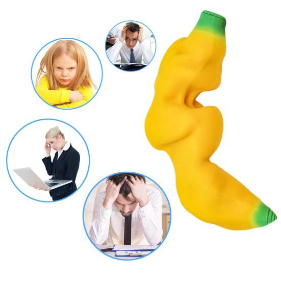 Stress Relief Banana Squeeze Toy Kids Adults Stretchy Giant Banana Sensory Toy Portable Lightweight Calming Fruit Fidget Toy