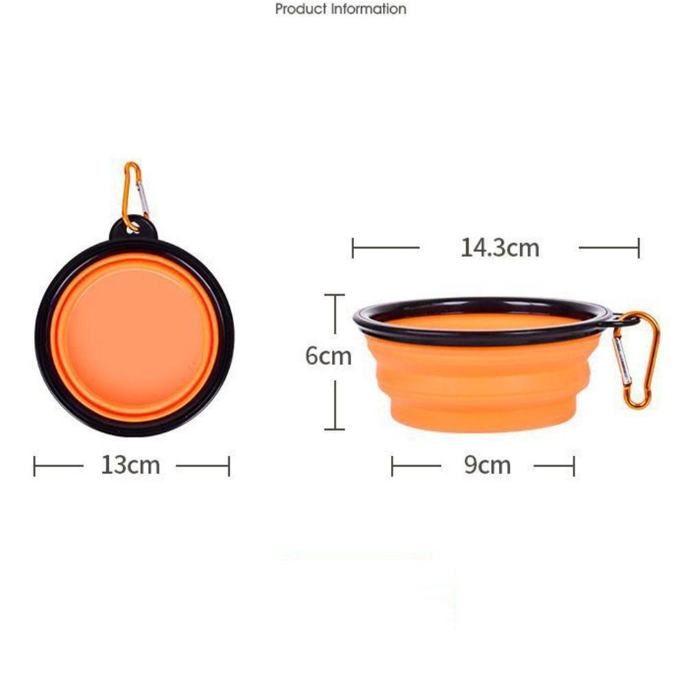 Portable Plastic Pet Bowl with Keychain 350ML Foldable Folding Bowl Dog Water Bowl Outdoor