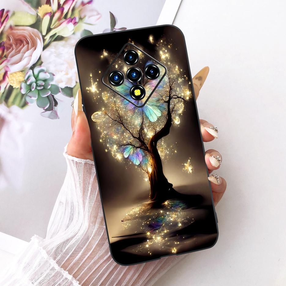For Infinix Zero 8 Case X687 Stylish Flowers Butterfly Painted Cover Soft Slim Phone Case For Infinix Zero 8i Zero8 i X687B Bags