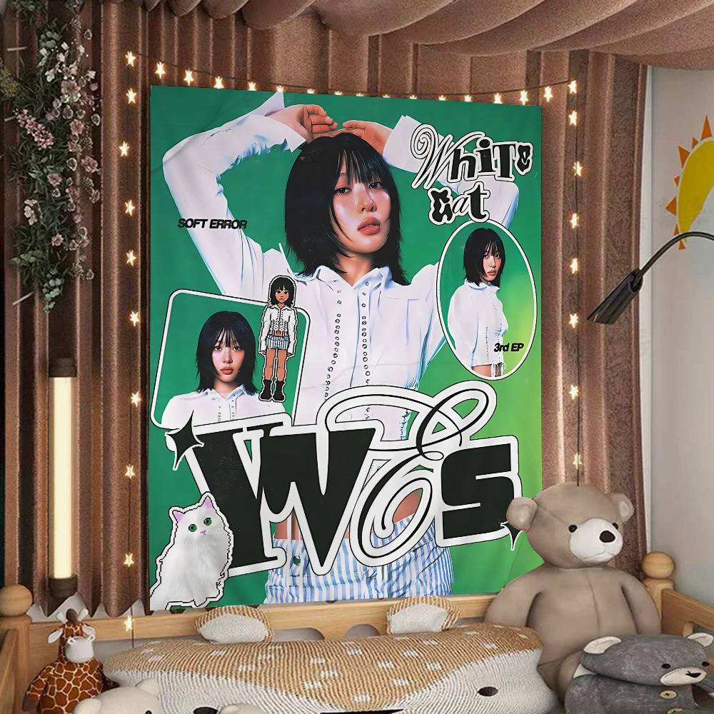 Popular Kpop LLoona YYves Printed Large Wall Tapestry Hanging Tarot Hippie Wall Rugs Dorm Art Home Decor