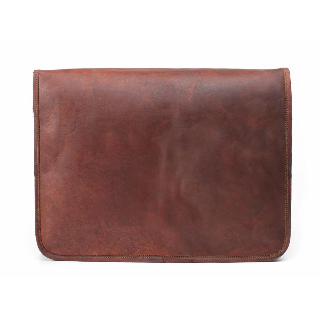 Sac messager marron Vintage en cuir de chèvre véritable pour hommes, sac à bandoulière pour ordinateur portable, porte-documents