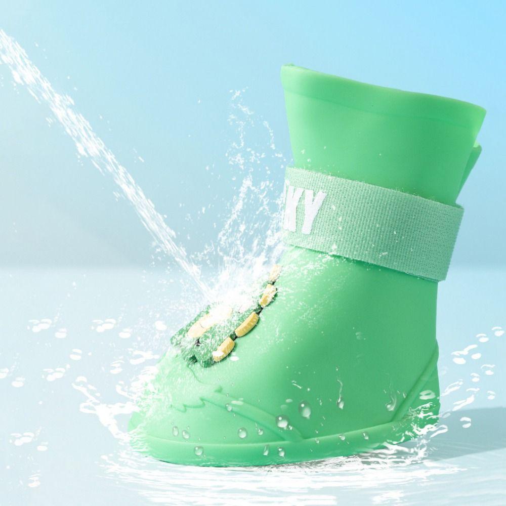 4pcs/set Waterproof Dog Rain Shoes Wear Resistant Dog Ankle Boots Pet Foot Cover  For Dogs Puppy