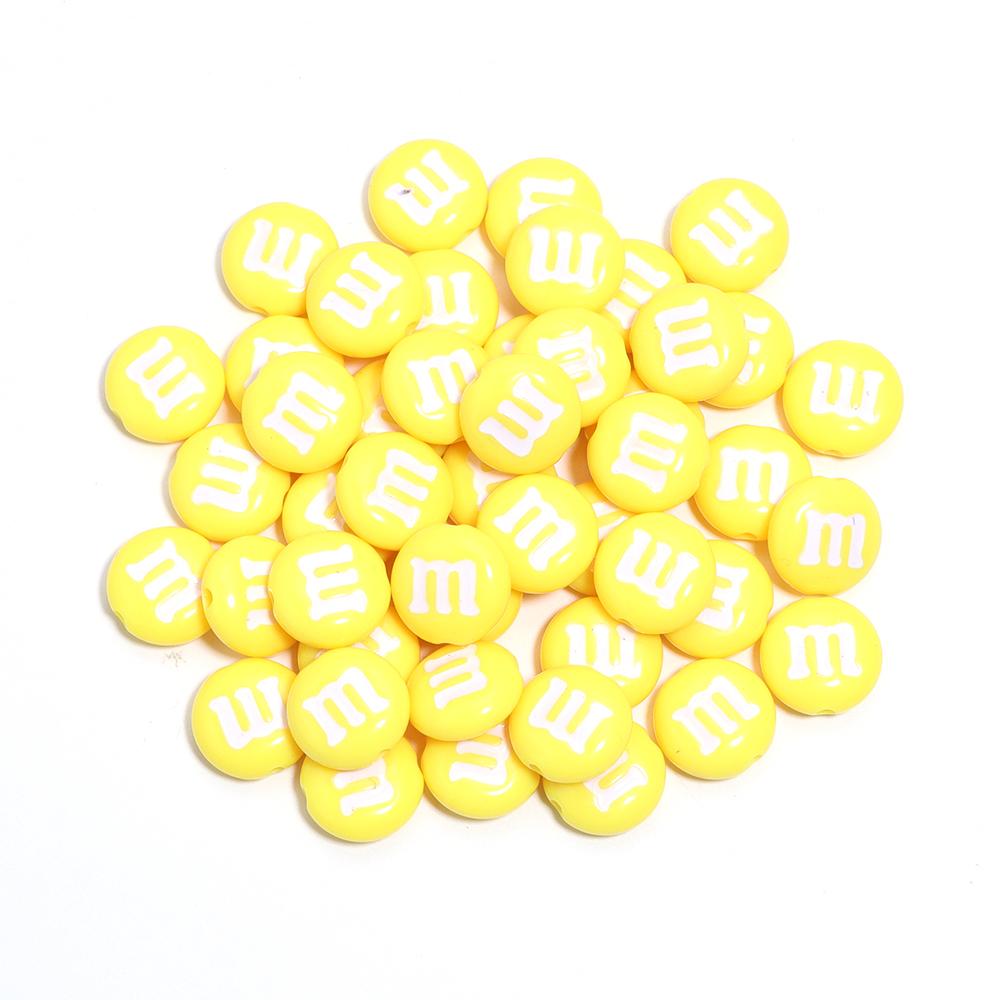 20pcs/lot Acrylic Cartoon m Bean Beads Color Handmade Spacer Charm Bead for Jewelry Making DIY Bracelet Decoration Accessories