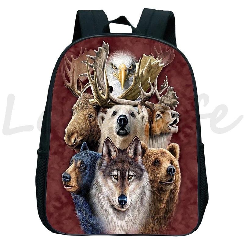 Huilende Wolf Rugzak voor Jongens Meisjes Leuke Dieren Kleuterzakken De Wolfpack Schooltas Kinderen Terug Naar School Mochila