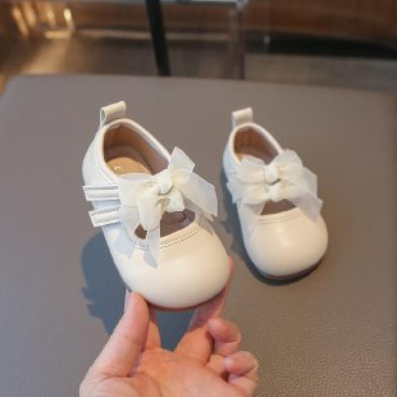 Baby Girls White Bow Decor Mary Jane Dress Shoes 16 бежевый