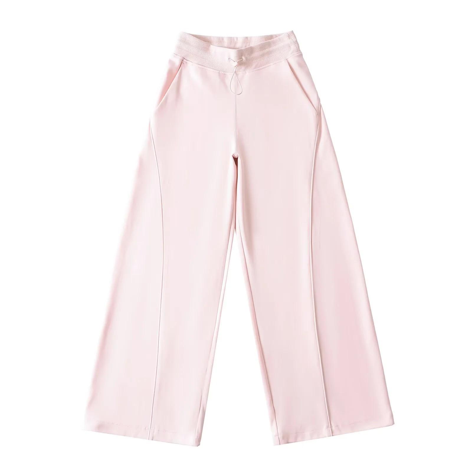 

Весна/Лето 2025 Брюки Lulu с высокой посадкой, широкими штанинами, трансформируемые, с изогнутым кроем Large розовый