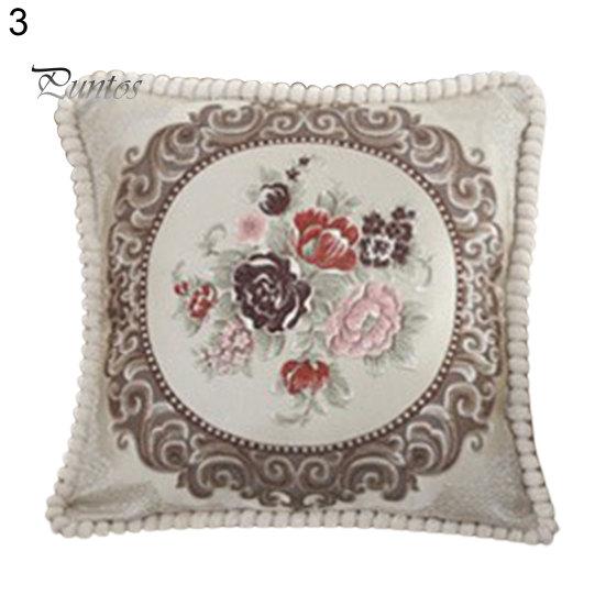 For Living Room Pillowslip Embroidery Pattern Car Interior Ornaments Silk Satin Sofa Couch Cushion Cover