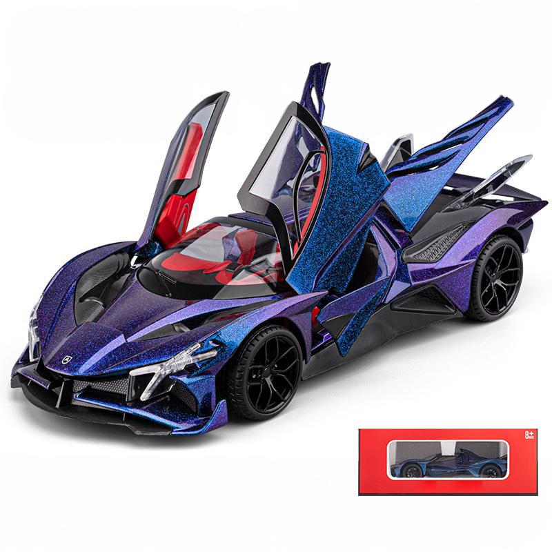 1/18 Apollo Project EVO Supercar Diecast Alloy Metal Model Toy Car Sound & Light High Simulation Home Decorations Birthday Gifts