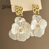 Stud Earrings Anniversary Gift 1 Pair Women Exaggerated Flower Shape
